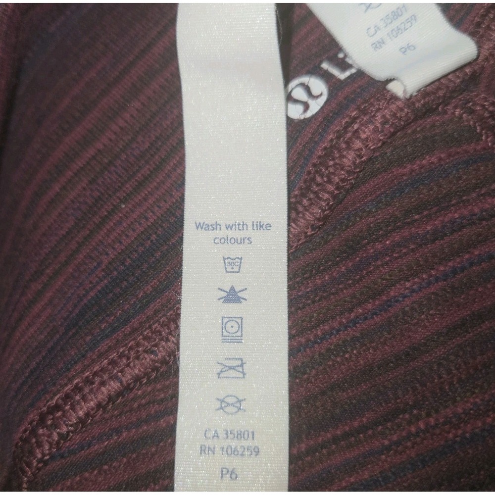Lululemon High Times Pant 30" Cyber Red Bordeaux Drama Sz 6 Long Ankle Striped - Picture 7 of 9